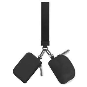 키체인 지갑 - 탈부착 가능한 이중 파우치가 있는 미니 지퍼 손목 지갑 - 여성과 남성을 위한 이상적인 휴대용 동전 지갑