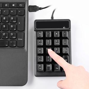 【세일】키패드 USB 유선 숫자 키패드 기계식 느낌 넘버 패드 키보드 19키 방수 노트북 데스크탑 PC 노트북용
