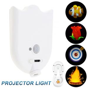 모션 센서 LED 백라이트 화장실 프로젝션 램프 창의적인 화장실 미니 야간 램프 변기 시트 센서 조명 램프