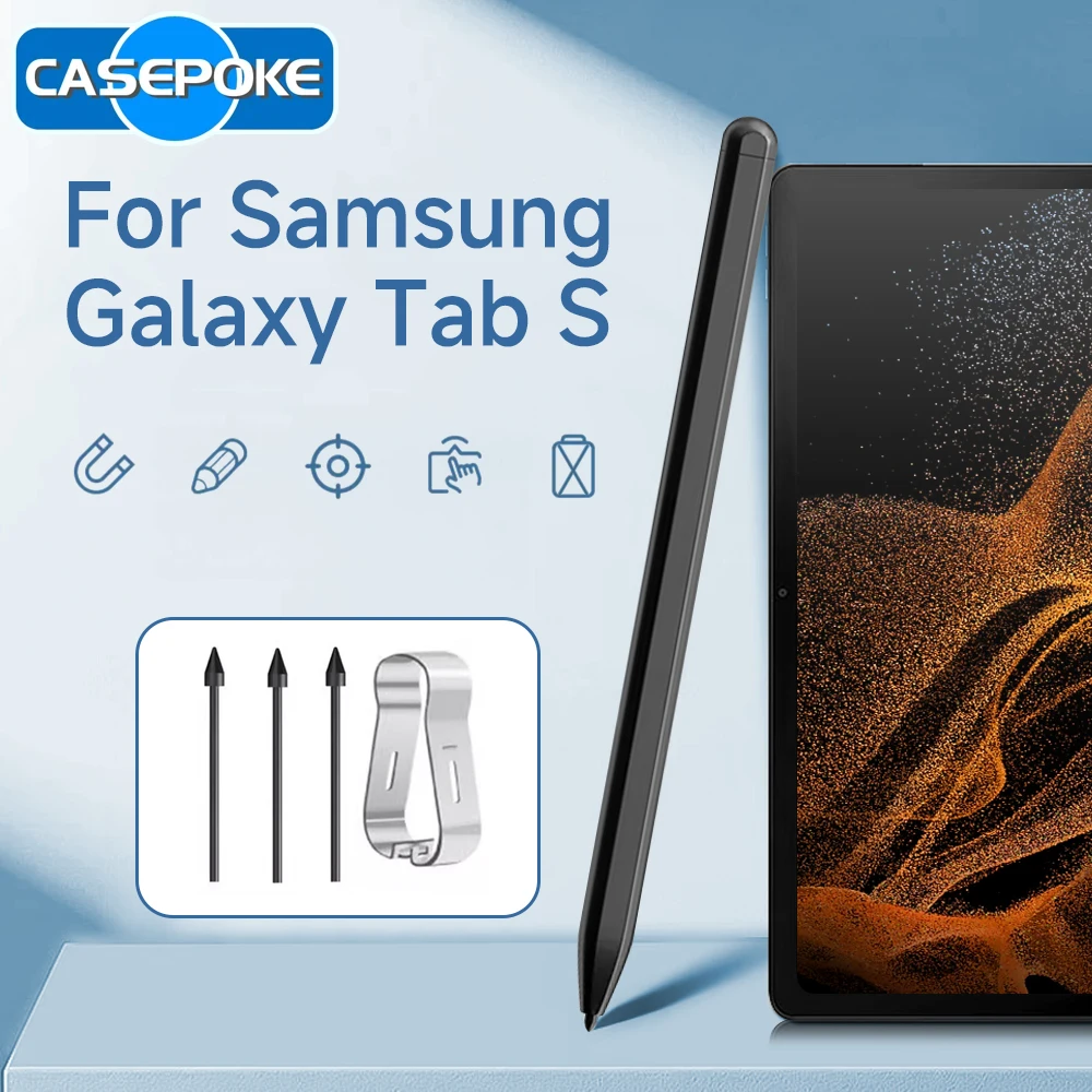 삼성 갤럭시 탭 S9 S8 S7 S6 라이트용 스타일러스 펜(갤럭시 탭 S9+ S8 울트라 S7 FE S 펜용 손바닥 거부 연필 포함)