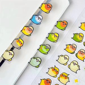 세련되고 창의적인 앵무새 인덱스 스티커 10쌍/20쌍, 조직 및 표시를 위한 장식용 북마크, 일기 표시 장식 스티커, 아트 라벨, 내구성 있는 접착제, 앵무새 패턴 스티커, 창의적인 플래너