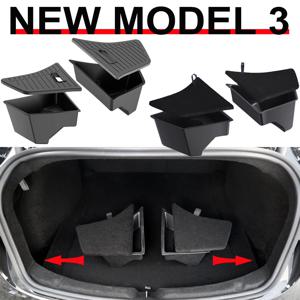 2025 2026 테슬라 모델 3 트렁크 수납함 후방 트렁크 정리함 방수 트렁크 사이드 박스 카펫 처리된 TPE 뚜껑 액세서리