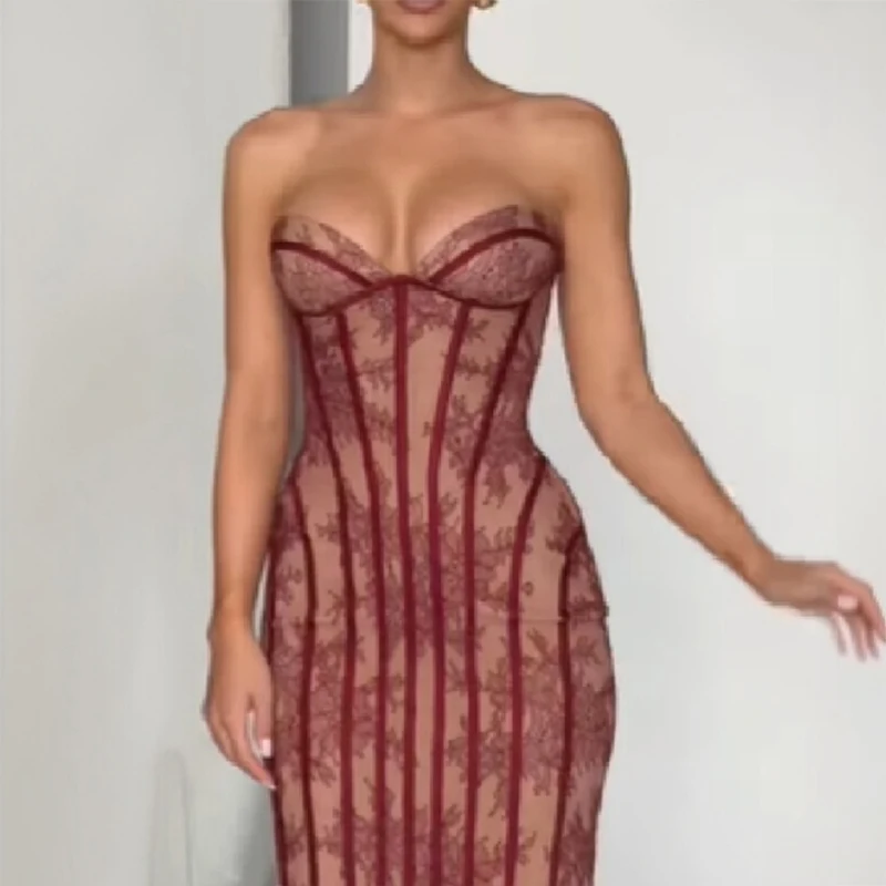 패션 스트라이프 플로럴 프린트 드레스 섹시 오프숄더 백리스 조절 가능한 허리밴드 슬림 베스티도스 2026 여성 파티 이브닝 가운