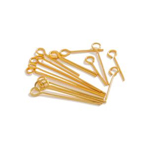 100Pcs 15-50mm 스테인레스 스틸 워터 골드 컬러 아이 핀 후크 귀걸이 결과 DIY 쥬얼리 수제 공예 만들기 0.6mm