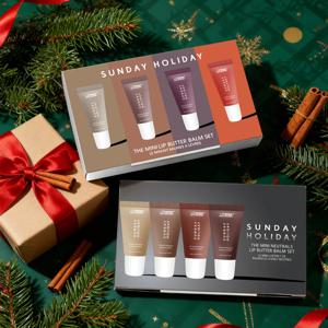 크리스마스 선물 보습 미러 립스틱 바닐라 파우더 슈가 커피 케이크 향 립스틱 투명 오일 메이크업 세트