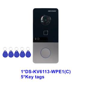 Hikvision IP 빌라 초인종 실외기 DS-KV6113-WPE1 레인커버 출입 도어폰 비디오 인터콤 도어 스테이션