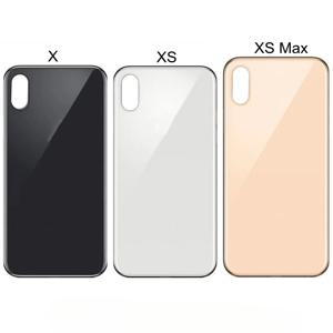 아이폰 X XS XS Max용 대형 카메라 홀 유리 패널 배터리 백 커버 하우징 케이스 후면 유리 패널 3M 접착제 추가