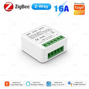 투야 지그비 3.0 스마트 스위치 16A 미니 모듈 DIY 2방향 제어 스마트 홈 릴레이 자동화 차단기 알렉사 구글 홈과 호환