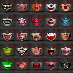 성인 큰 입 3D 페이스 마스크, 마스크 방진 필터, 재사용 가능한 세척 가능한 광대 마스크, 할로윈 마스크, 1 마스크