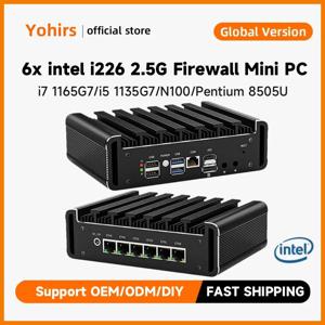 팬리스 미니 PC Pfsense 라우터, 나노 펜티엄 8505U 4x I226 닉스 방화벽 어플라이언스, Opnsense Vmware Exi Proxmox, i7 1165G7 i5, 2.5g