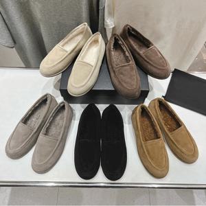 겨울 여성 신발 2026 신상 울 원피스 여성 로퍼 낮은 굽 패션 캐주얼 원풋 슬립온 따뜻한 여성화