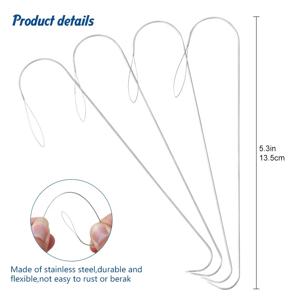 2/5개 5.3인치 대형 눈 곡선 비딩 바늘, 유리 시드 비즈 팔찌 목걸이 쥬얼리 제작 DIY용 비드 스피너 바늘