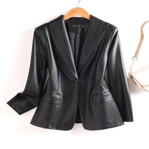 슬림핏 정품 양가죽 자켓 여성용 숏 스타일 한국 버전 패셔너블 아우터웨어 코트