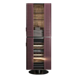수직 와인 캐비닛 거실 및 식당 수납 진열장 회전식 바닥부터 천장까지의 유리문 수납장
