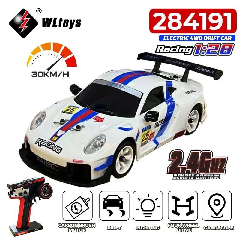 WLtoys 284191 284019-A 업그레이드 자이로 1/28 RC 드리프트 카 4WD 고속 무선 조종 모델 2.4G 드리프트 레이싱 차량 미니 선물