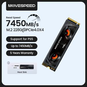 MOVESPEED 7450 메가바이트/초 SSD NVMe M.2 2280 4TB 2TB 1TB 내부 솔리드 스테이트 하드 디스크 M2 PCIe 4.0x4 2280 SSD 드라이브(PS5 노트북 PC용)