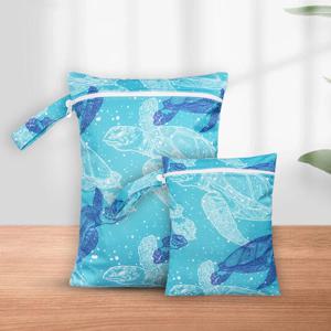 2pcs 천 기저귀 젖은 건조 가방 방수 재사용 가능한 여행 해변 풀 보육 더러운 아기 항목 수영복에 대 한 요가 체육관 가방