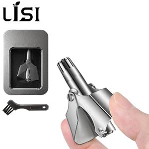 남녀공용 리시 수동 코털 정리기 360 °   회전식 트리머 세척 가능한 스테인리스 휴대용 귀털 제거기