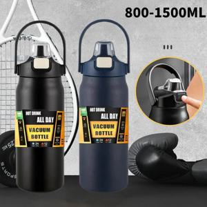 밀짚 304 스테인레스 스틸 열 머그잔 텀블러 커피 컵 스포츠 진공 플라스크 냉온수 병과 휴대용 보온병