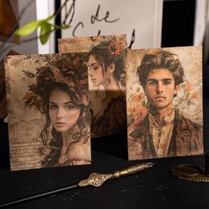 6 스타일, 각 30 장, 복고풍 문자 나비 꽃 재료 종이 DIY 수제 콜라주 장식 카드 종이