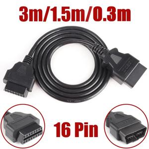 자동차 OBD 연장 케이블 남성-여성 16코어 전원 공급 16핀 OBD2 ELM327 진단 도구 커넥터 스캐너 어댑터 3m 1.5m
