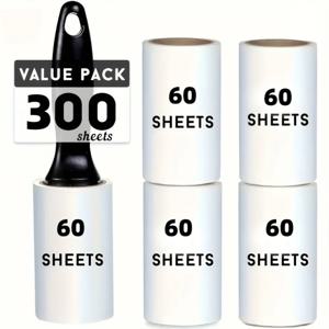 애완동물 털용 재사용 가능한 린트 롤러 - 가구 의류용 끈끈한 접착제 먼지 제거제, 손잡이가 있는 가정용 청소 도구(120