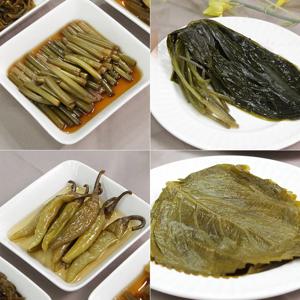 기본찬 간장4종 1.6kg/간장마늘쫑+명이나물+간장고추+간장깻잎/각400g