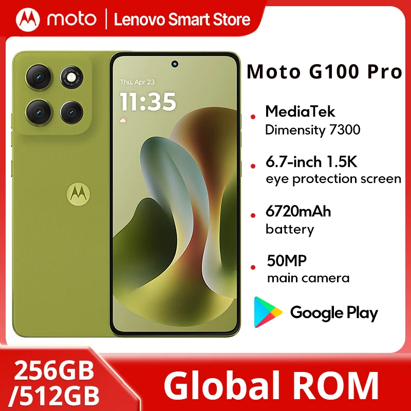 모토로라 모토 G100 프로 스마트폰 디멘시티 7300 글로벌롬 6.7인치 1.5K pOLED 120Hz 디스플레이 50MP AI 카메라 6720mAh 휴대폰