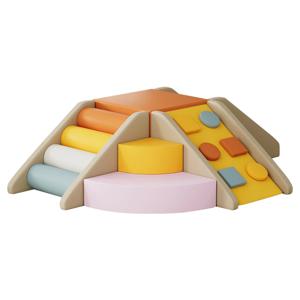 7피스 파스텔 어린이 실내용 소프트 플레이 세트 이동식 놀이터 (폼 소재)