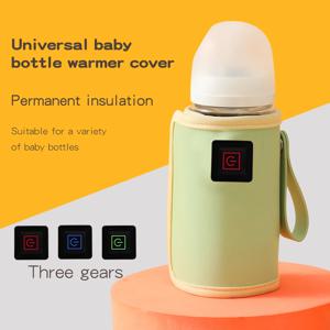 휴대용 USB 아기 젖병 따뜻한 여행 우유 따뜻한 유아 수유 병 가열 커버 절연 온도 조절기 식품 히터