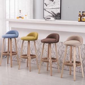 노르딕 라이트 럭셔리 원목 바 의자 가정용 거실 심플 바 스툴 회전형 창의적인 식탁 의자