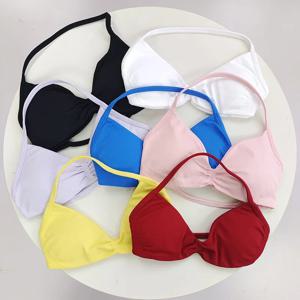 여성용 얇은 스트랩 홀터 짐 브라 - 요가 및 피트니스 트레이닝을 위한 섹시한 백리스 스포츠 브라