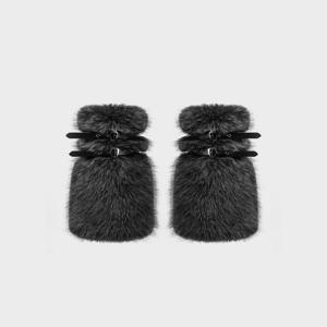 Y2K 펑크 걸스 아포칼립스 웨이스트랜드 레깅스 페이크 퍼 문화 트렌디 양말 커버 인조 면 중국 디자인