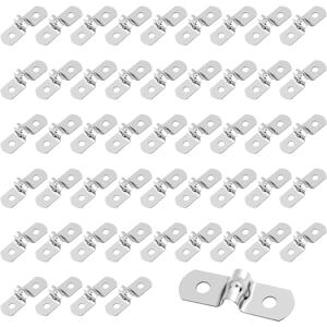 10-50개 M5 와이어 선반 클립 스테인리스 스틸 경질 튜브 스트랩 2홀 스트랩 U 브래킷 튜브 스트랩 클램프 (파이프 고정용)