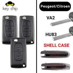 키 쉘 케이스 HU83 VA2 시트로엥 C2 C3 C4 C5 C6 Xsara 베를링고 푸조 207 307 308 407 607 807 플립 리모컨 자동차용