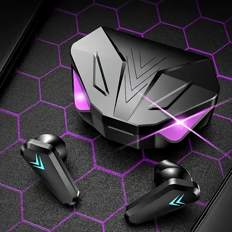 LED 디스플레이가 있는 게이밍 헤드셋, X15 TWS 무선 블루투스 헤드폰 터치 컨트롤 이어버드(PC 휴대폰용 마이크 포함)