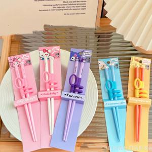 산리오 마이 멜로디 쿠로미 만화 어린이 학습 젓가락 훈련 보조 연습 키티 주방 용품 어린이 선물