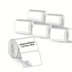 6롤 40x30mm 열전사 라벨지 M110 M221 M120 휴대용 프린터 호환 사무실 가정 전자상거래 재고 배송용