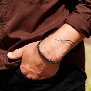 심플한 4mm 스톤 비즈 남성 팔찌 의류 액세서리 다양한 색상 가능 수제 비즈 팔찌 여가 치유 남성용 주얼리