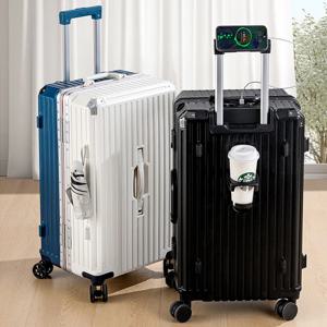 30/32인치 대형 수하물 다기능 컵 홀더 및 휴대폰 홀더 알루미늄 프레임 여행용 캐리어 트립 캐빈