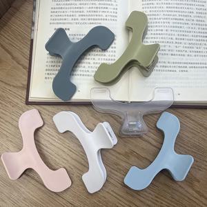 SJ1pc 간단한 고정형 북 클립 메모 클립 책상 액세서리 실용적인 노트 홀더 불투명 투명 페이지 홀더 독서 도구