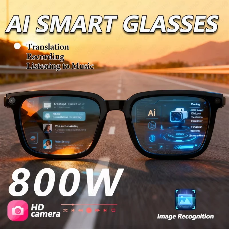 2026년형 새로운 AI 스마트 안경 AI 번역 8MP HD 카메라 4K 촬영 이미지 대화 녹음 음악 감상 스마트 안경