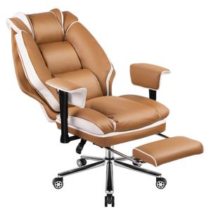 벤트론스 침대형 중역의자 하중150KG 게이밍 의자 컴퓨터 사무용 가죽의자 리클라이너 160도 틸팅조절 발받침대 2D팔걸이