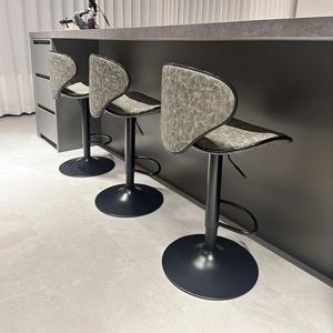부드러운 비치 바 스툴 롱 메이크업 침실 카운터 회전 바 의자 메탈 모던 식당 의자 정원 가구 세트