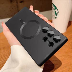 럭셔리 마그세이프 마그네틱 케이스 삼성 갤럭시 S25 FE S24 S23 S22 울트라 S21 플러스 S25 엣지 무선 충전 충격 방지 커버