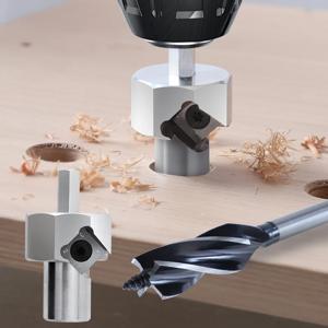 개 구멍 모따기 도구 세트 알루미늄 합금 디버링 트리머 개 구멍 쉐이핑 트리밍을위한 T10 합금 블레이드가있는 20mm 드릴 비트