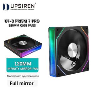 UPSIREN UF-3 프리즘 7PRO 컴퓨터 케이스 냉각 선풍기, 양면 풀 렌즈, 12cm ARGB 마더보드 동기화, CD 패턴 축