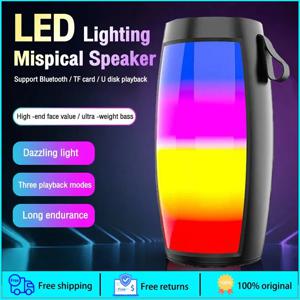 1202 무선 블루투스 스피커 홈 야외 휴대용 소형 스피커 서브 우퍼 자동차 오디오베이스 MP3 플레이어 사운드 시스템 LED 조명