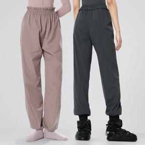 여성 발레 캐주얼 바지 운동용 러닝 스웨트팬츠 청소년 소녀용 경량 고강도 나일론 땀 흡수 바지 댄스용