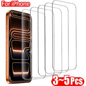 아이폰 17 16 15 14 13 12 11 프로 맥스 플러스 XR용 3-5개 강화유리, 발수 코팅 스크린 보호 필름